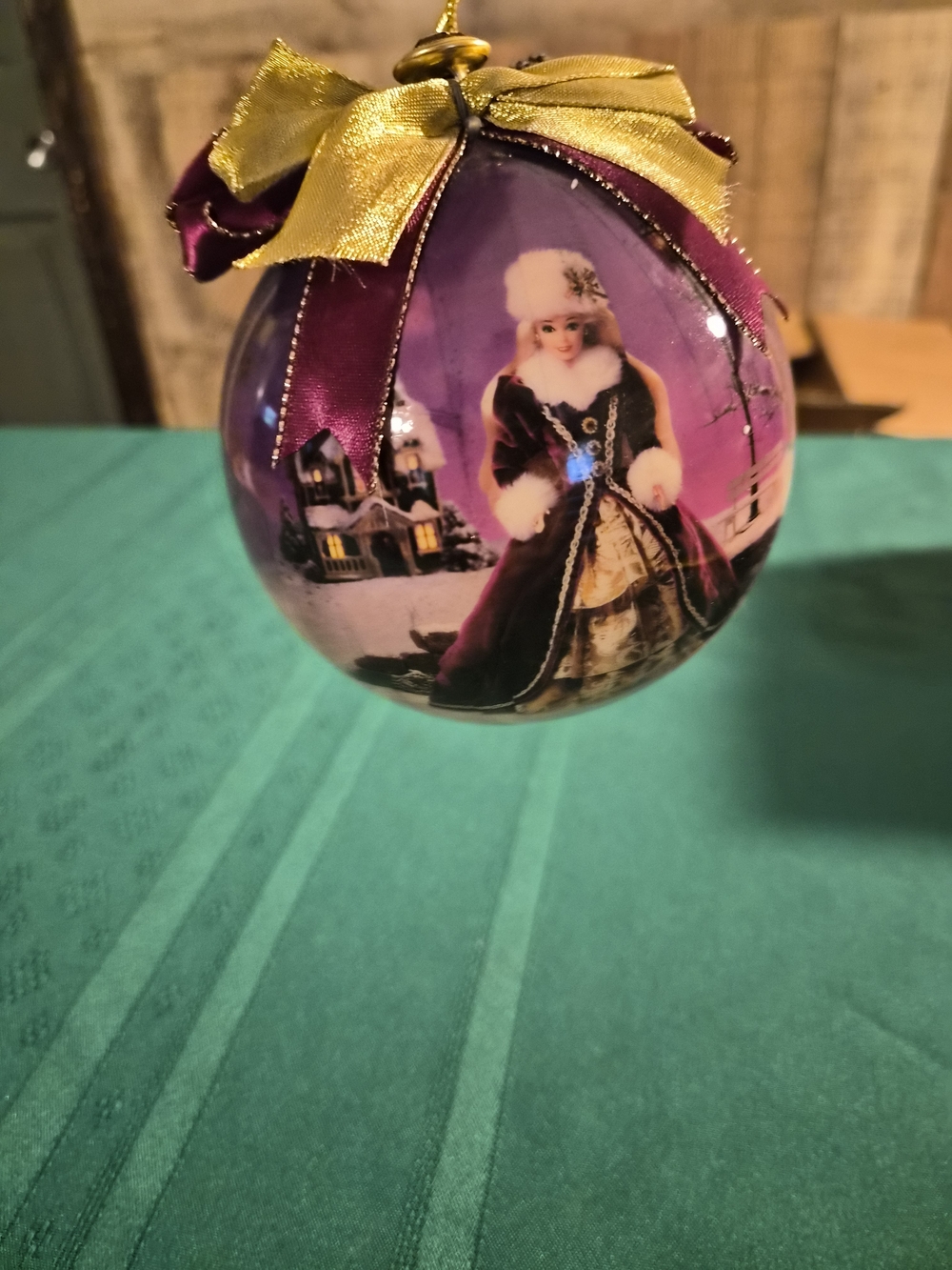 Vintage 1996 Matrix Barbie Christmas globe ornament